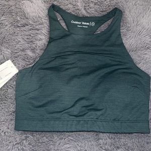 NWT outdoor voices green top/bra